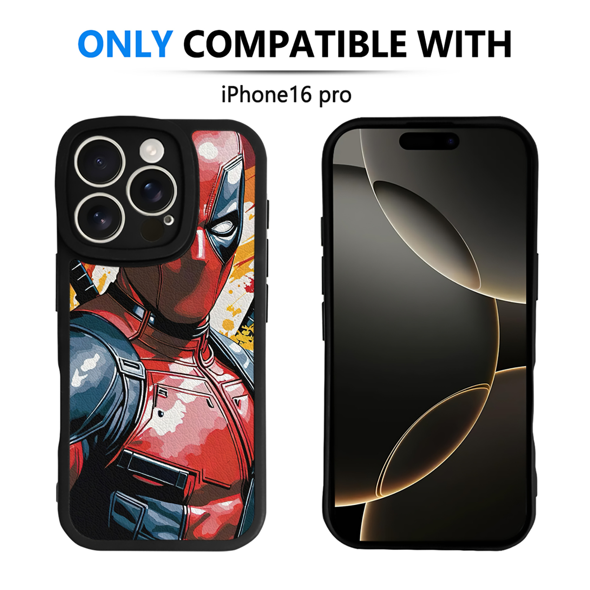（画像用） Deadpool デッドプール 【iPhone 16シリーズ対応】シリコンスマホケース（レザー調） 材質：シリコン